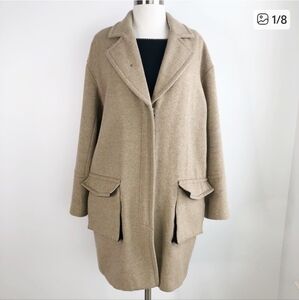 Peruvian Connection Tan Camel Alpaca Wool Pea Coat